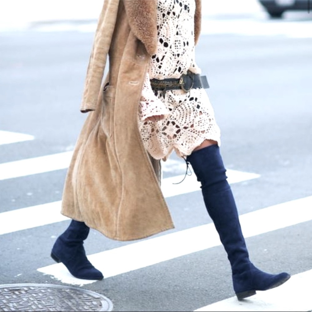Stuart Weitzman | Jocey Suede Over The Knee Boots- Gray- New 7.5‎